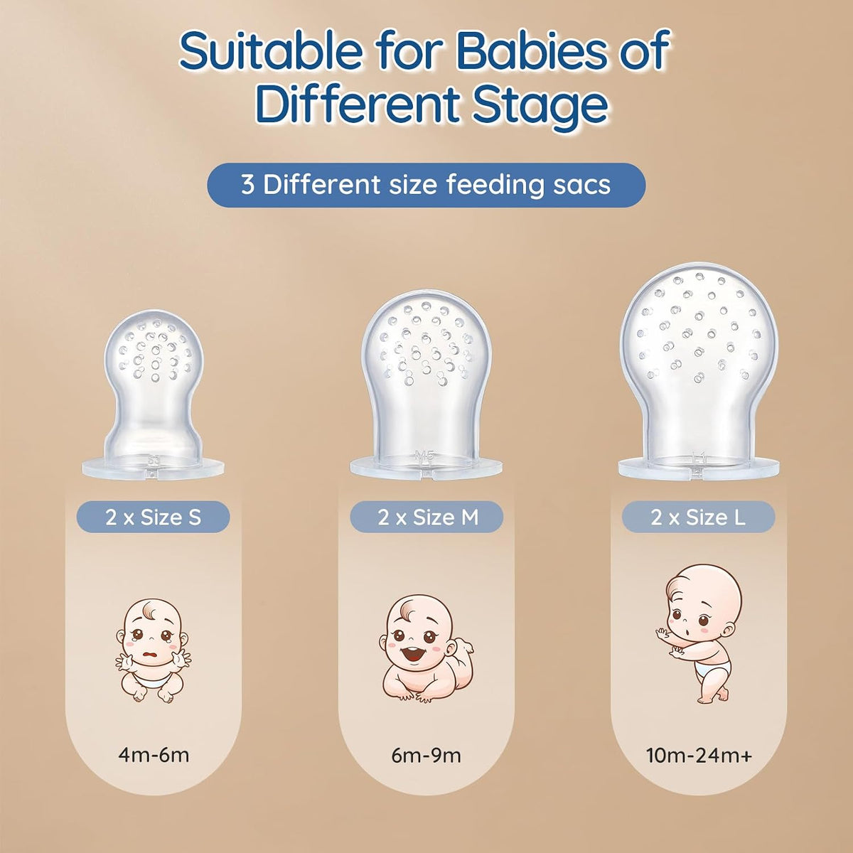 POIKSHARK 2 Pack Silicone Baby Fruit Feeder with Freezer Tray - view 3