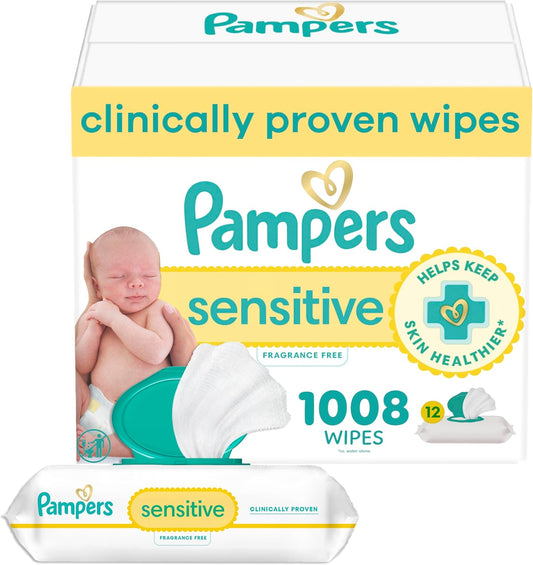 Pampers Sensitive Baby Wipes, Unscented, 1008 Wipes