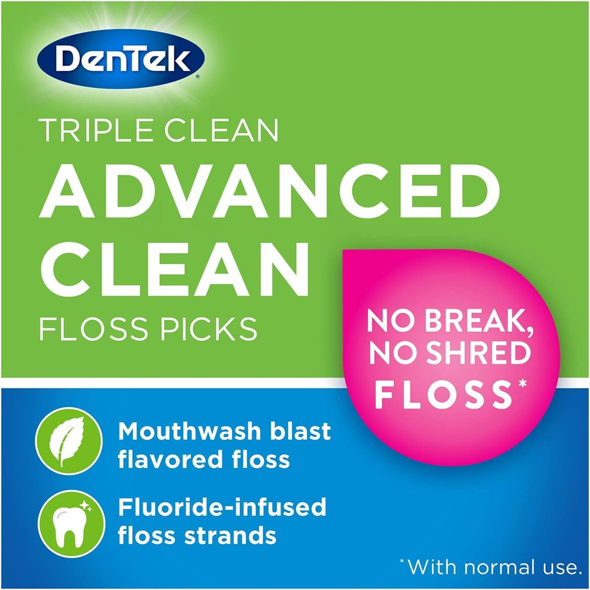 DenTek Triple Clean Floss Picks, Mint, 90 Count - view 3