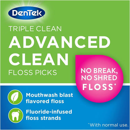 DenTek Triple Clean Floss Picks, Mint, 90 Count - view 3