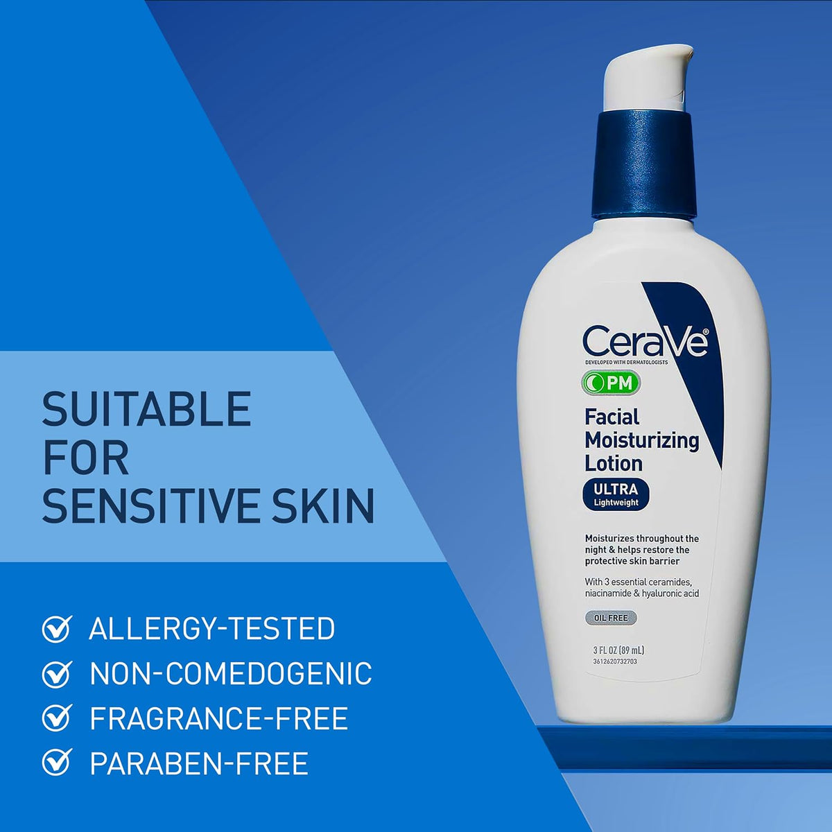CeraVe PM Facial Moisturising Lotion, Oil-Free, 3 oz - view 5