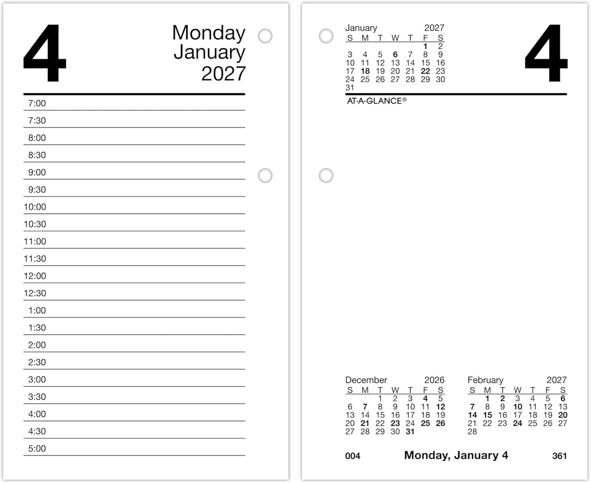 AT-A-GLANCE 2027 Daily Desk Calendar Refill for E1700 Base, 3.5 x 6 Inches — product view