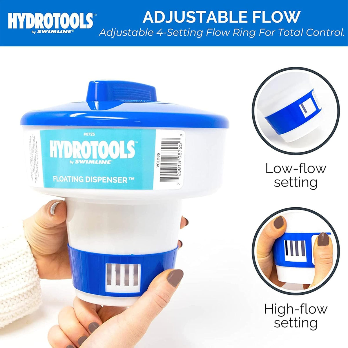 Swimline Floating Pool Chlorine Tablet Dispenser for 1 and 3 Inch Tablets - view 4