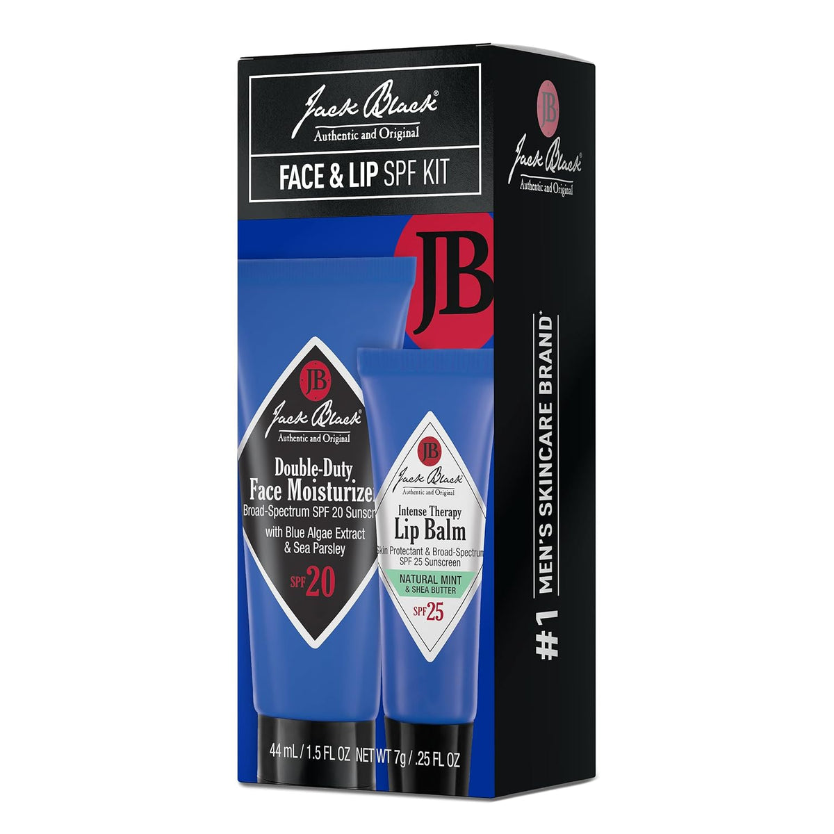 Jack Black Face & Lip Set, SPF Face Moisturiser & Natural Mint Lip Balm - view 3