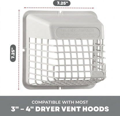 Deflecto Bird Guard Outdoor Vent Cover for 3-4 Inch Vent Hoods, White - view 2