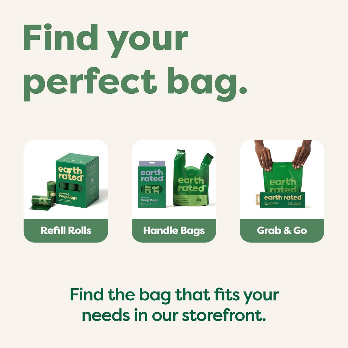 Earth Rated Dog Poo Bags, Unscented, 120 Count (8 Refill Rolls) - view 5