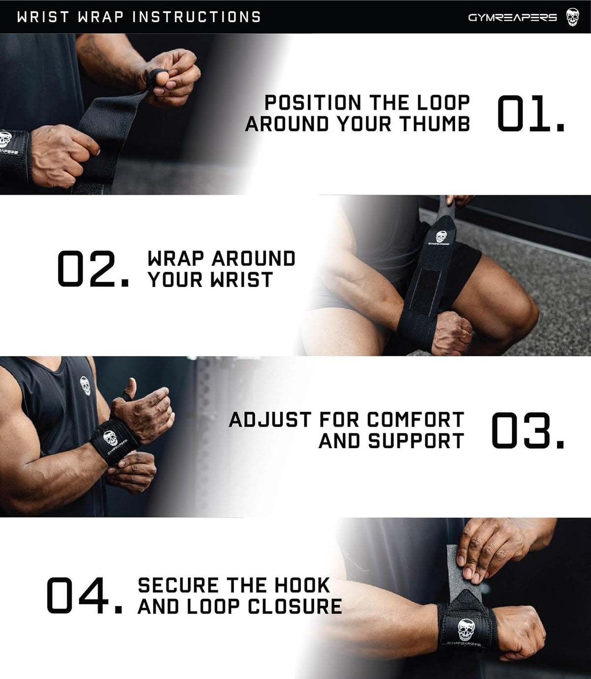 Gymreapers Weightlifting Wrist Wraps 18 Inch, Black - view 5