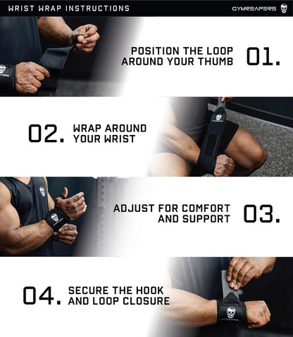 Gymreapers Weightlifting Wrist Wraps 18 Inch, Black - view 5