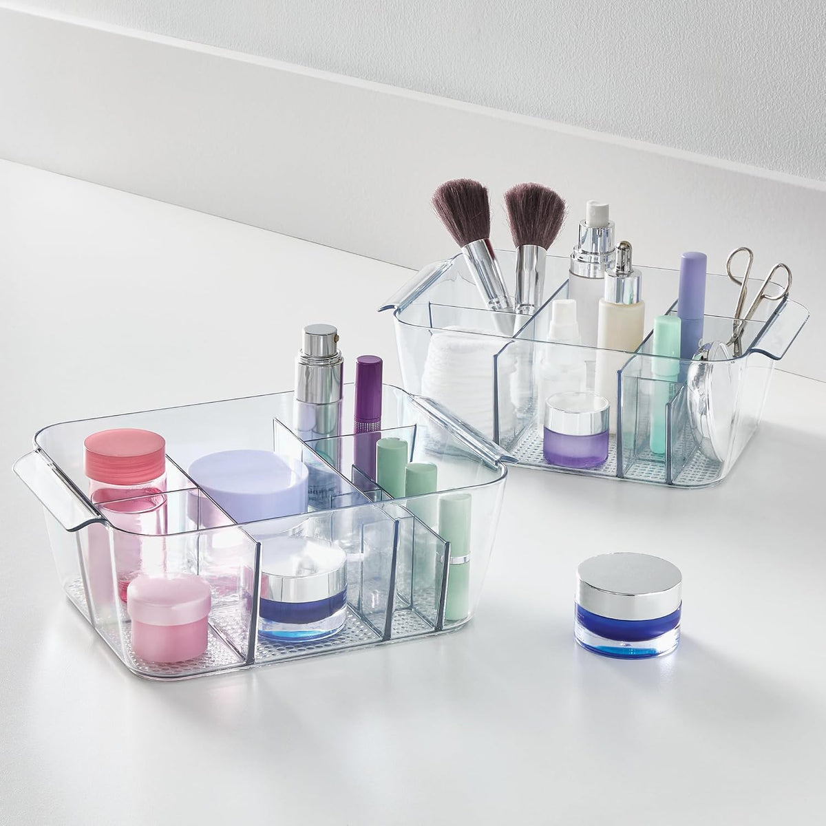 iDesign Clarity Makeup Organiser, Clear, Set of 2 — alternate product view