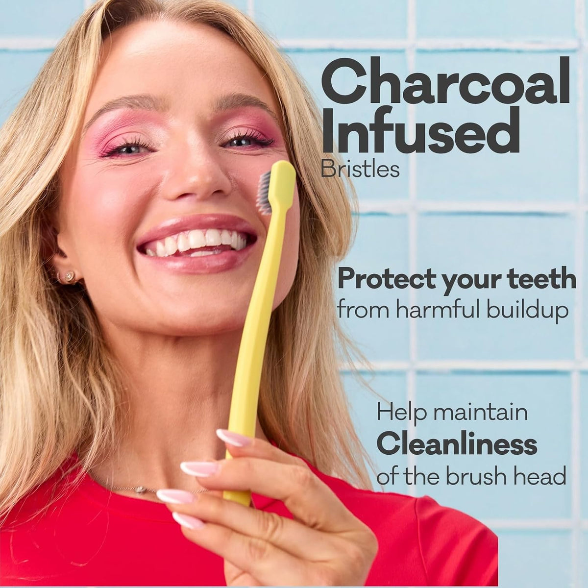 Grin Ultra Soft Charcoal Toothbrush for Adults, 4 Count, Summer Beach - view 2