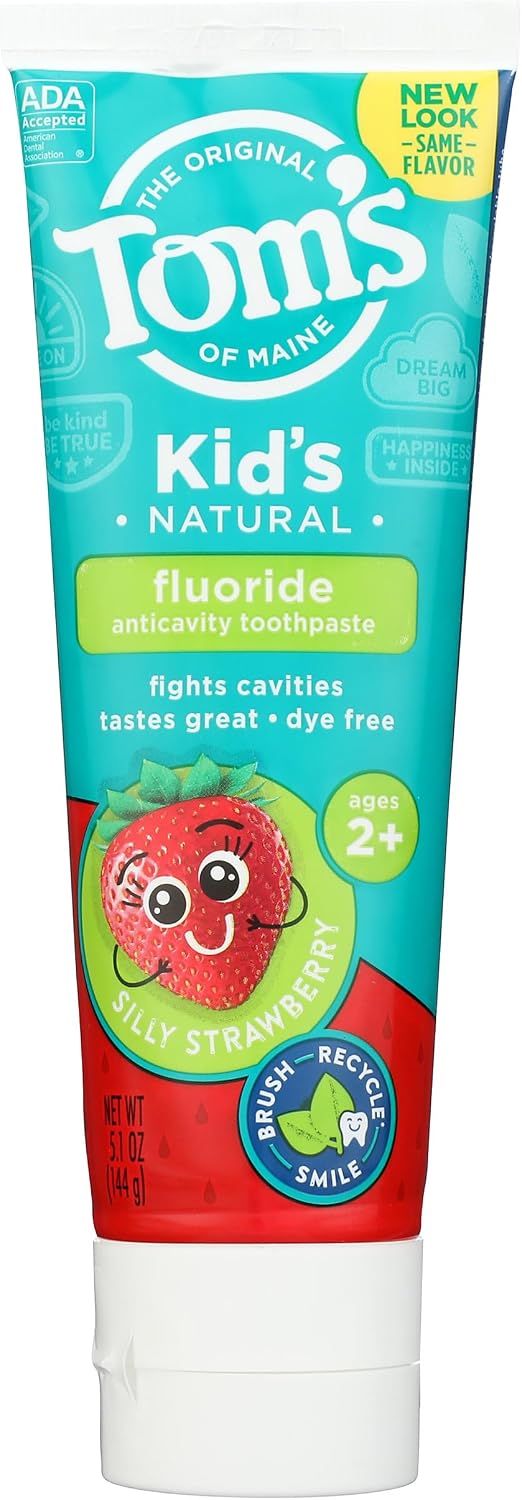 Tom's of Maine Silly Strawberry Children's Fluoride Toothpaste, 144 g (5.1 oz)