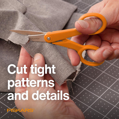 Fiskars 5 Inch Orange-Handled Micro-Tip Fabric Scissors No. 5 - view 5
