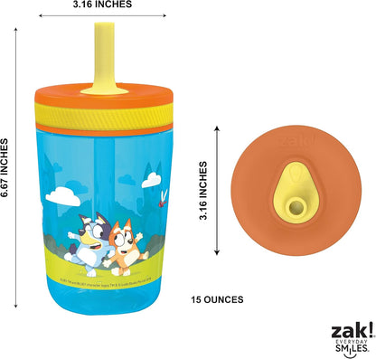 Zak Designs 15 oz Bluey Kelso Tumbler Set with Straw, 2 Count - view 3