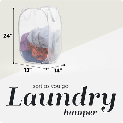 Handy Laundry Pop Up Laundry Hamper, 71L, White - view 2