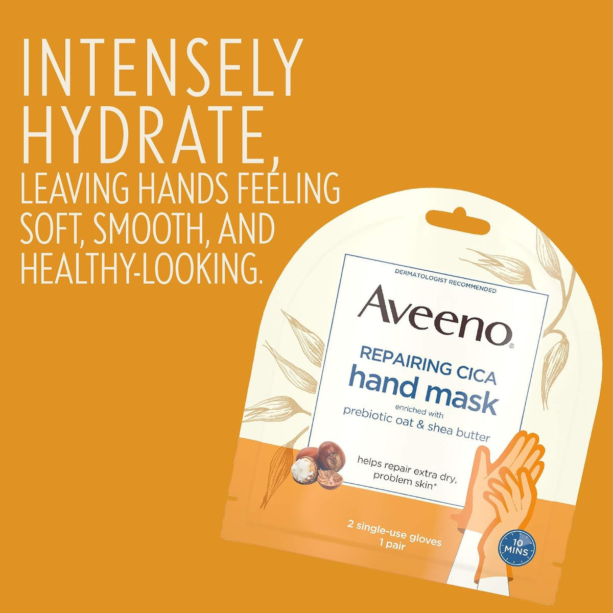 Aveeno Repairing CICA Foot Mask & Hand Mask with Prebiotic Oat & Shea Butter - view 3