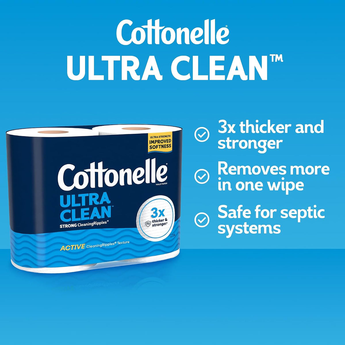 Cottonelle Ultra Clean Toilet Paper, 24 Family Mega Rolls - view 5