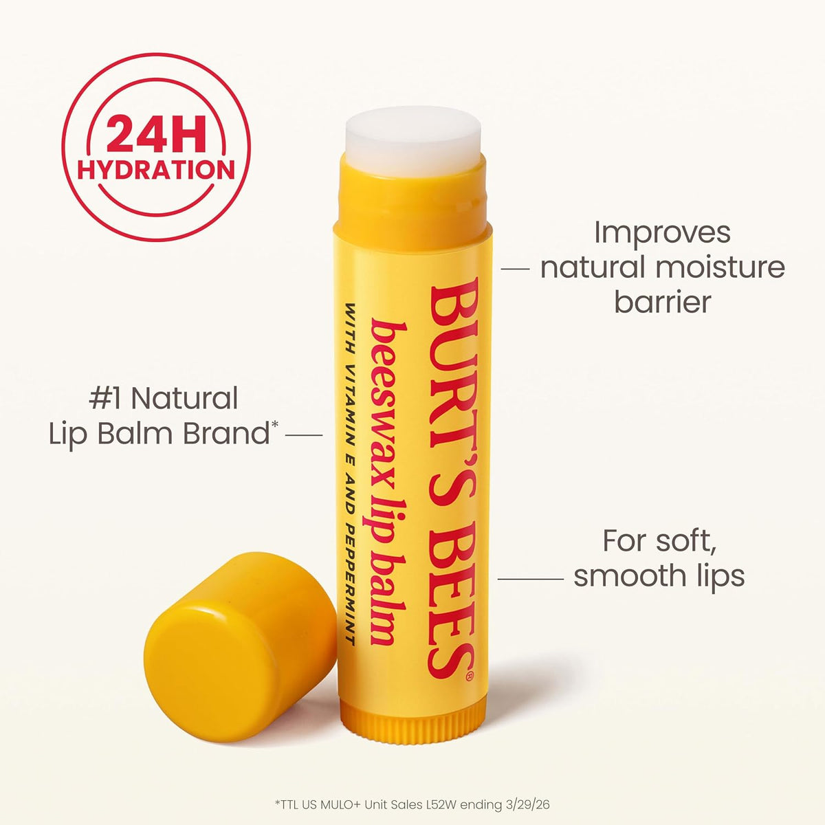 Burt's Bees Beeswax Lip Balm, 0.15 oz, Pack of 4 - view 4