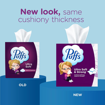 Puffs Ultra Soft Non-Lotion Facial Tissues, 10 Cube Boxes, 56 Tissues Each - view 3