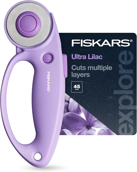 Fiskars 45mm Loop Rotary Cutter for Fabric, Ultra Lilac