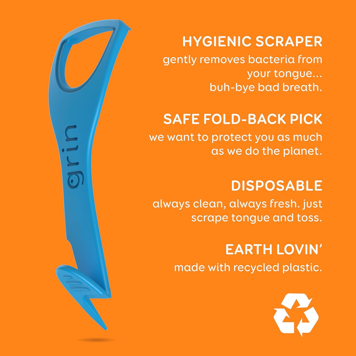 Grin Disposable Tongue Cleaner with Fold-Back Pick, 48 Count - view 4