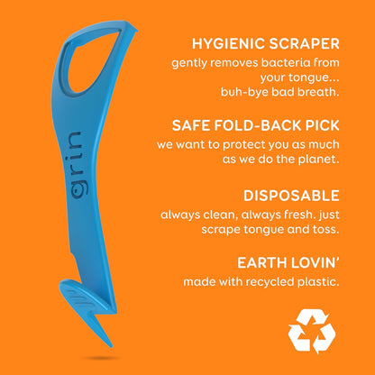 Grin Disposable Tongue Cleaner with Fold-Back Pick, 48 Count - view 4
