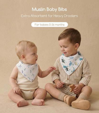 Civarua Kids Muslin Baby Bandana Drool Bibs, Pack of 8 - view 3