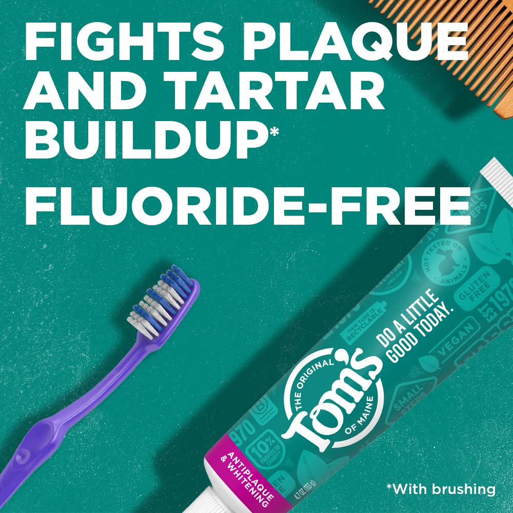 Tom's of Maine Antiplaque Whitening Fluoride-Free Toothpaste 5.5 oz, 2 Count - view 3