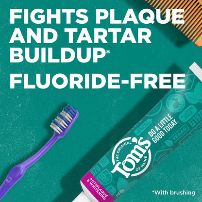 Tom's of Maine Antiplaque Whitening Fluoride-Free Toothpaste 5.5 oz, 2 Count - view 3