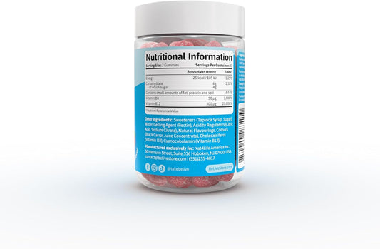 BeLive Vitamin D3 and B12 Gummies 2000 IU Strawberry 60 Count - view 2