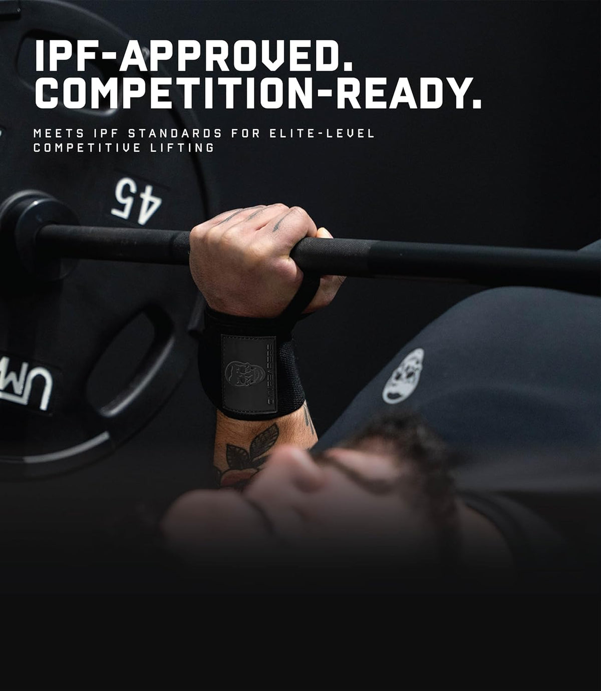 Gymreapers Weightlifting Wrist Wraps, Black, 18 Inch - view 4