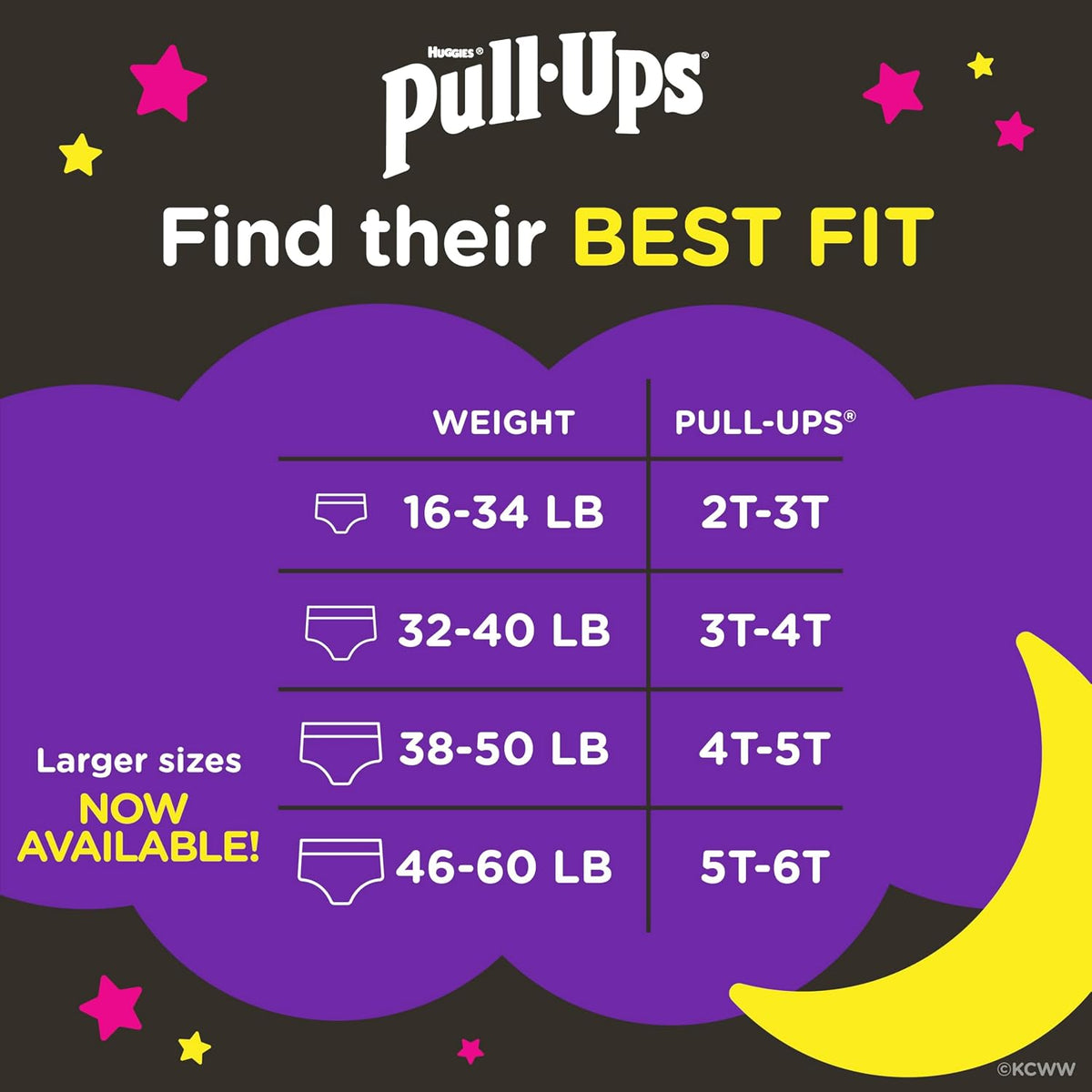 Pull-Ups Girls' Night-Time Potty Training Pants, Size 5T-6T, 44 Count - view 2