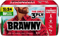Brawny Tear-A-Square 3-Ply Paper Towels, 12 Double Rolls