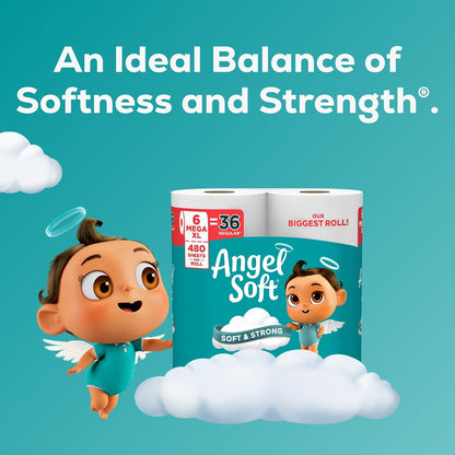 Angel Soft Toilet Paper, 24 Super Mega Rolls, 2-Ply - view 5