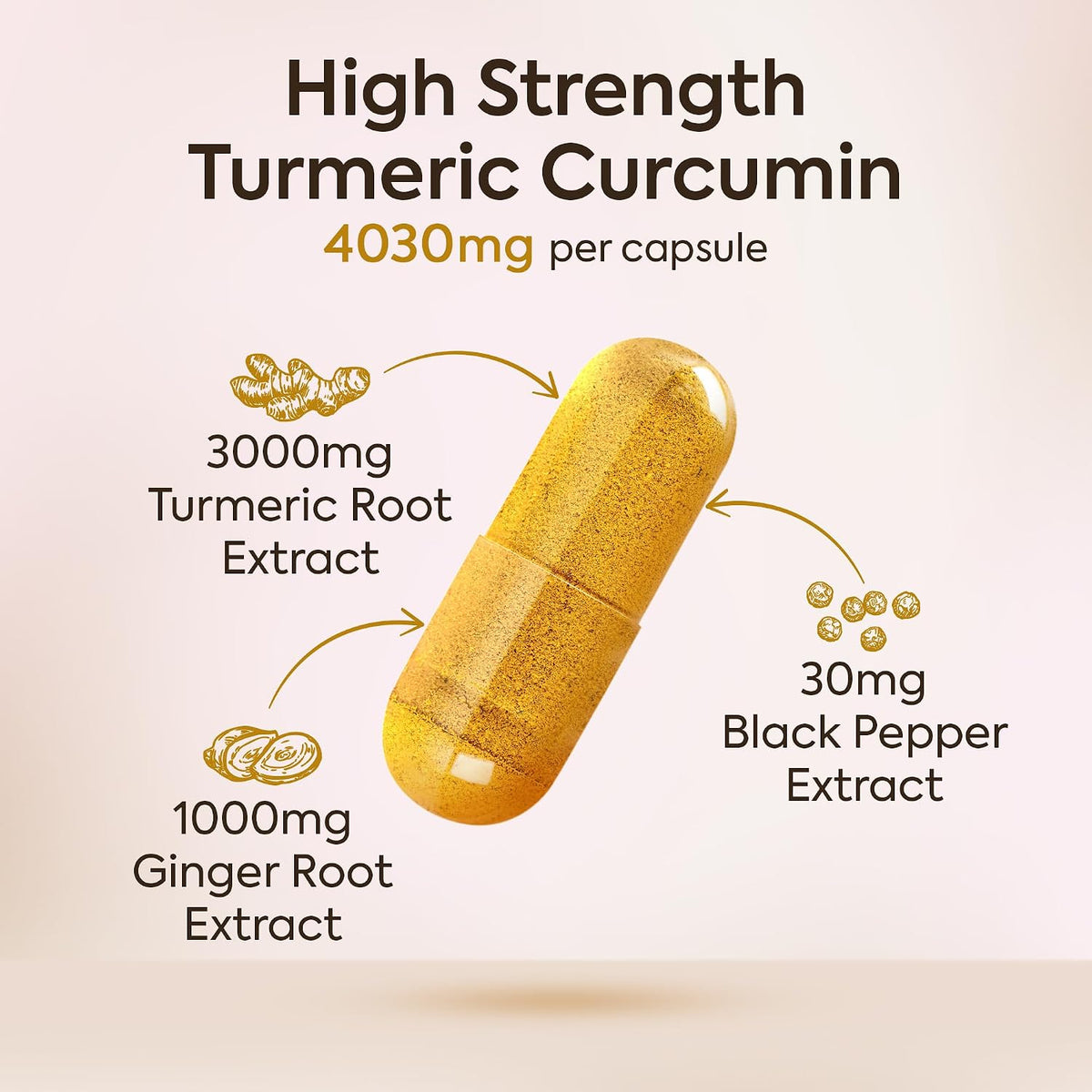Oxford Origins Turmeric, Ginger & Black Pepper Capsules, 60 Count - view 3