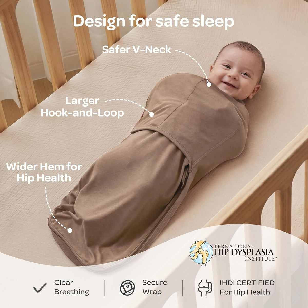 Momcozy Quiet Fastener Baby Swaddle, 0-3 Months - view 5