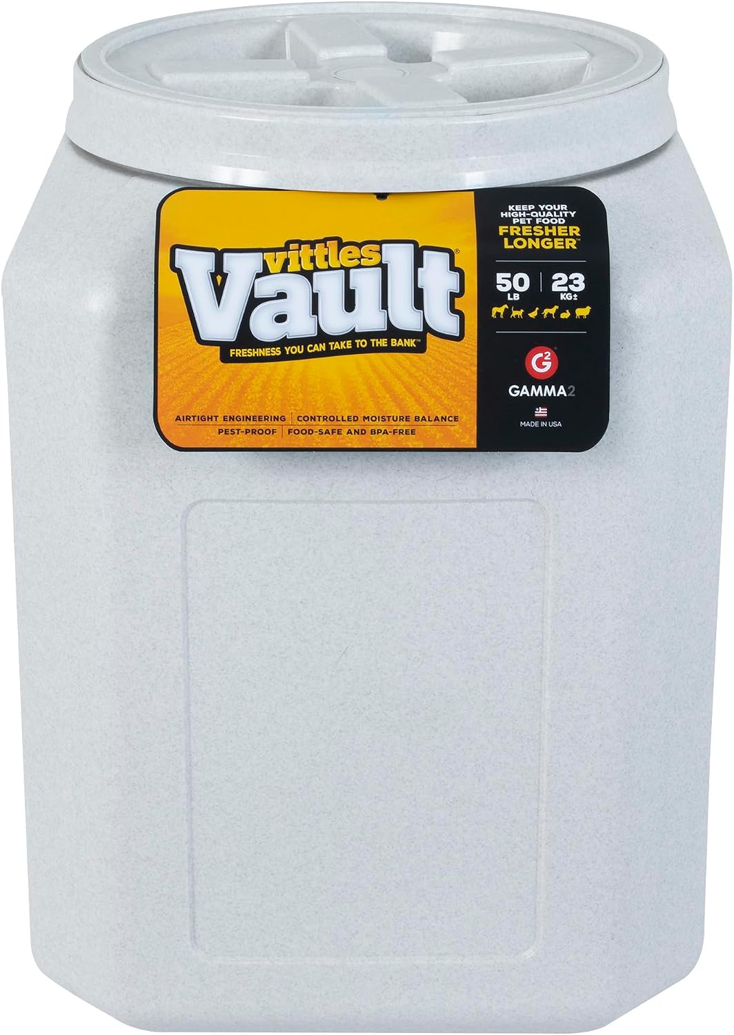 Gamma2 Vittles Vault Airtight Pet Food Storage Container with Scoop, 50 lb - view 2