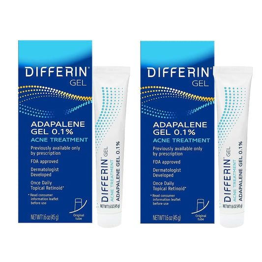 Differin Adapalene Gel 0.1%, Once-Daily Topical Retinoid Acne Treatment 45g (Pack of 2) - USA in UK