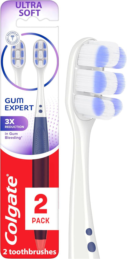 Colgate Gum Expert Extra Soft Toothbrush for Sensitive Gums, 2 Pack