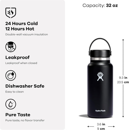 Hydro Flask Wide Mouth Insulated Bottle with Flex Cap, 32 oz, Indigo Blue - view 2