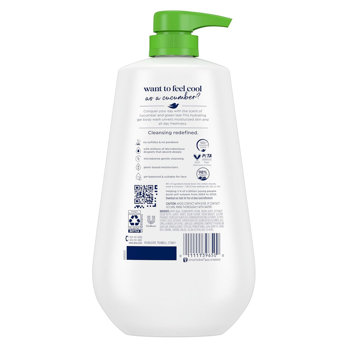 Dove Refresh Cucumber & Green Tea Body Wash, 30.6 oz — alternate product view
