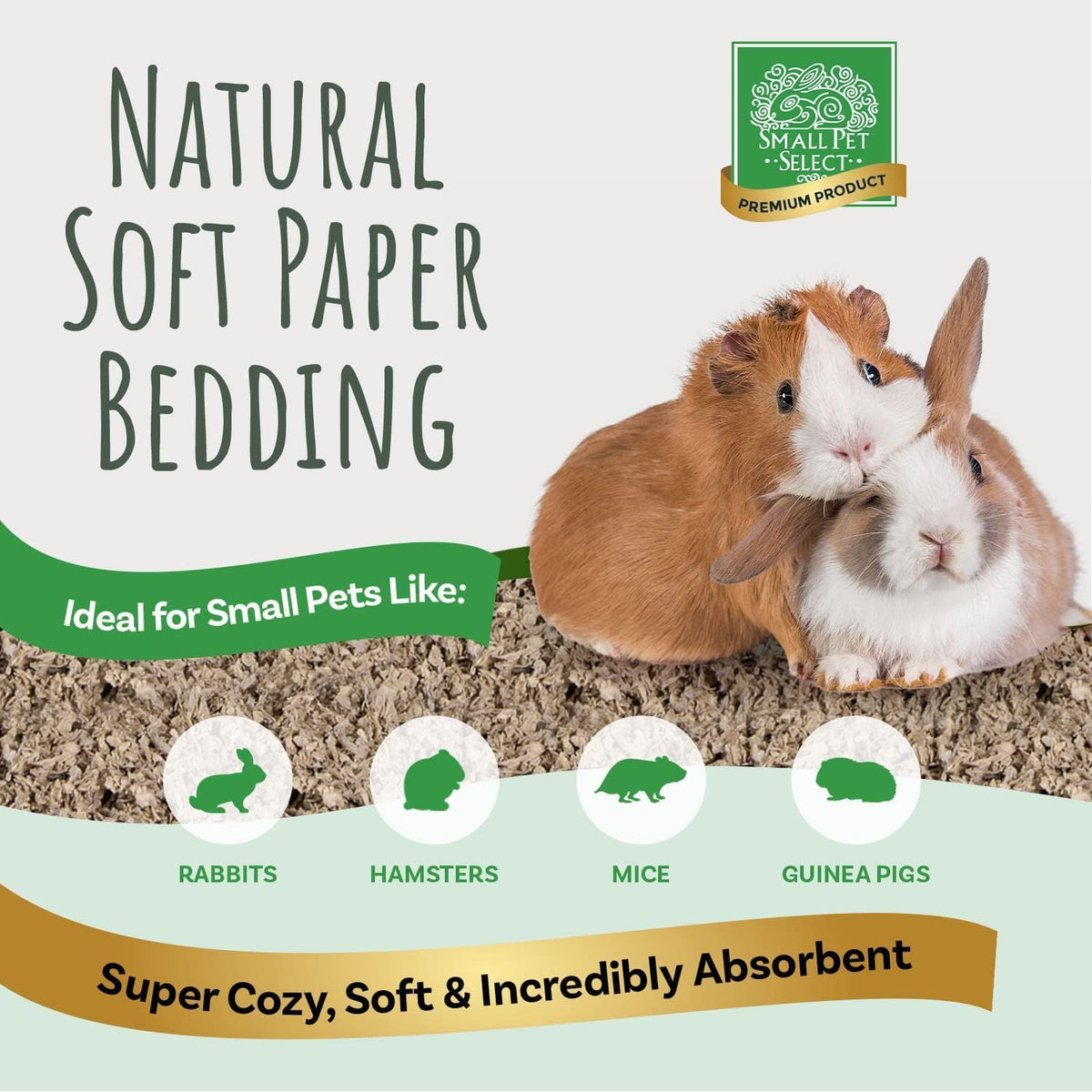 Small Pet Select Premium Paper Bedding, Beige, 56 Litres — alternate product view