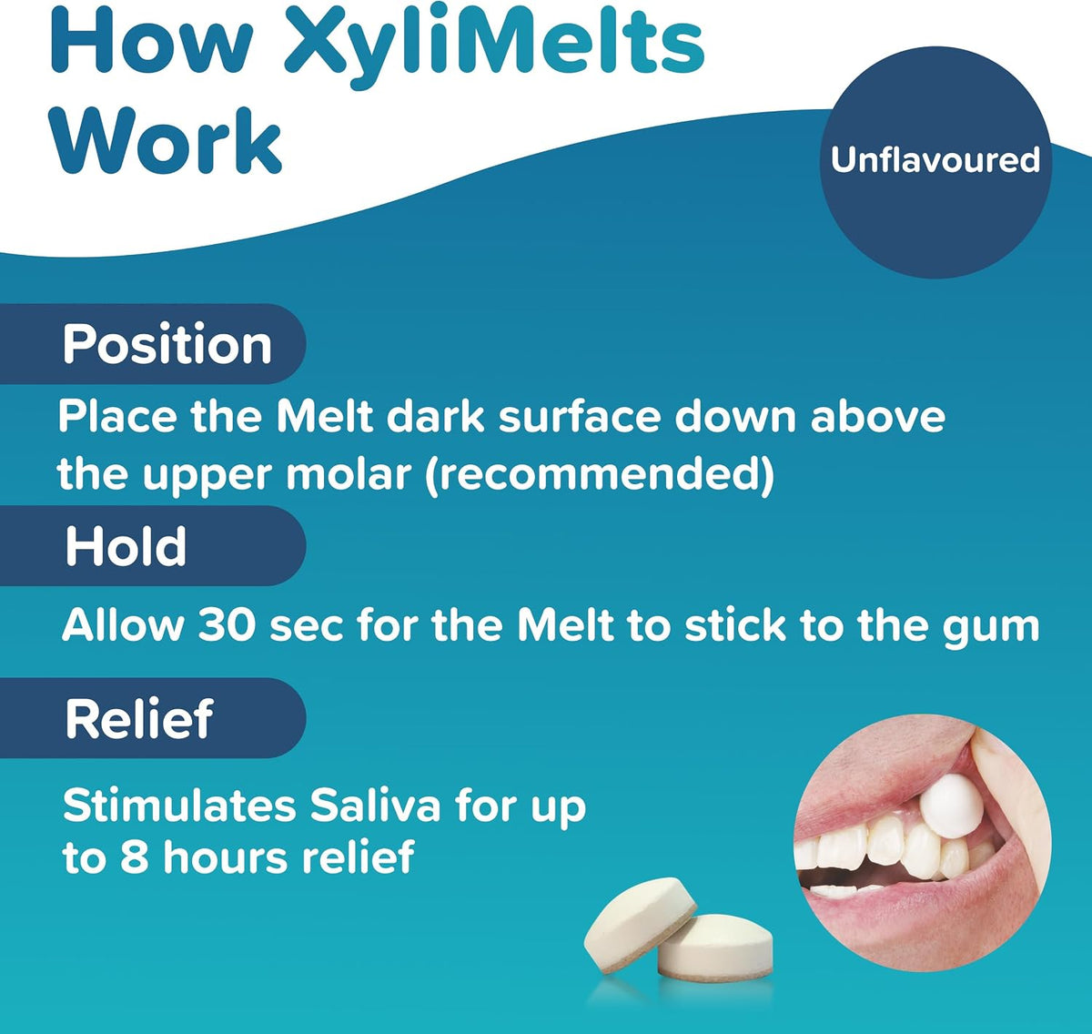 XyliMelts Dry Mouth Relief Discs, Flavour Free, 40 Count - view 4
