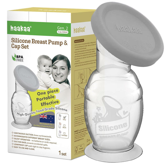 haakaa Gen. 2 Manual Silicone Breast Pump with Cap, 5 oz (150 ml)