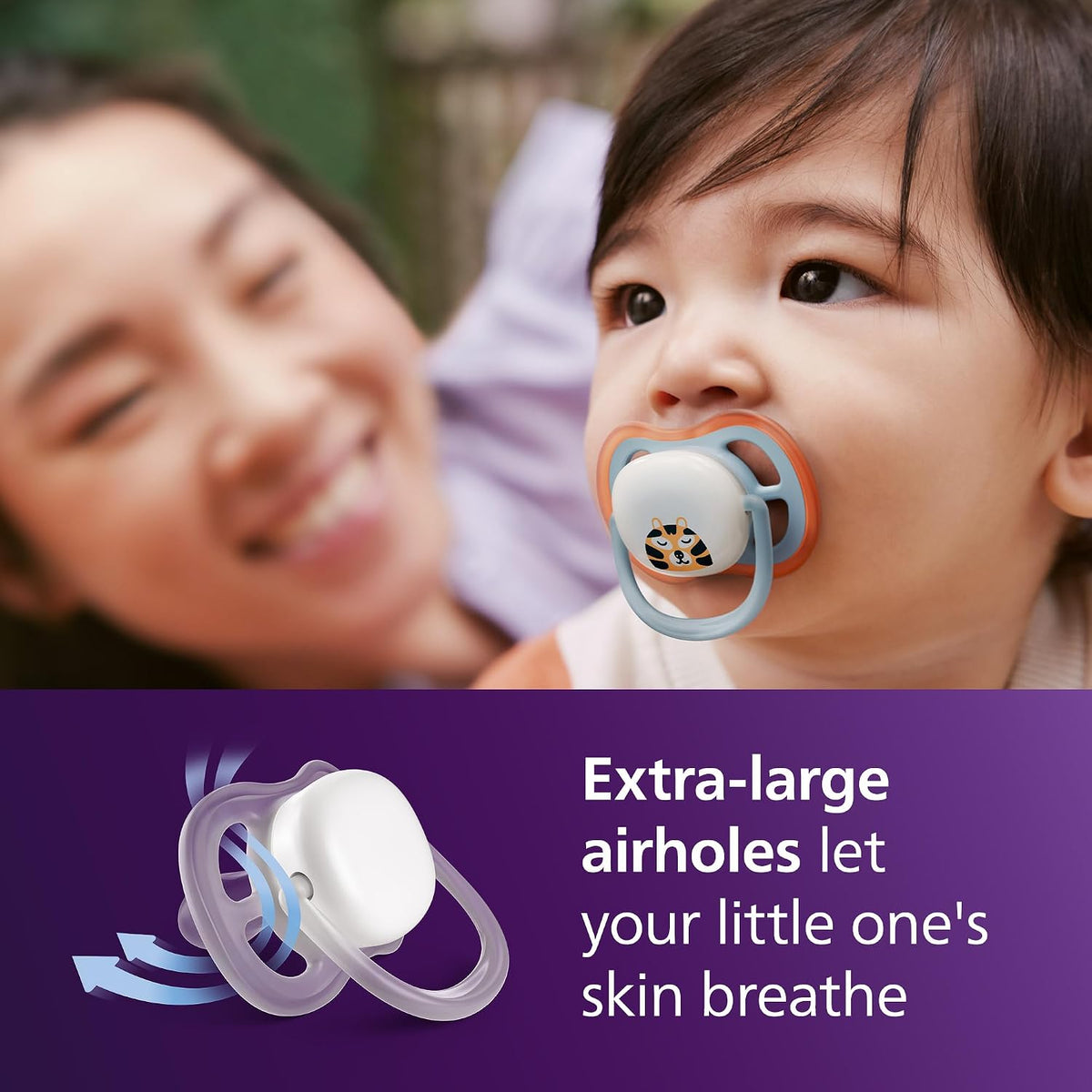 Philips Avent Ultra Air Nighttime Dummy, 0-6 Months, 4 Pack with 2 Cases — alternate product view