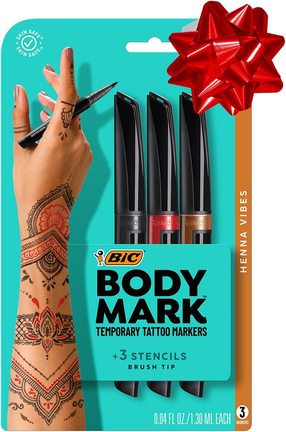 BodyMark by BIC Temporary Tattoo Markers, Henna Vibes, 3 Count — product view