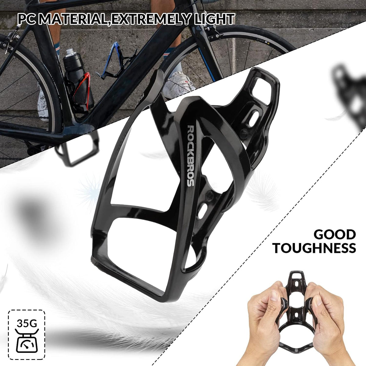 ROCKBROS Ultralight Bike Water Bottle Cage with Screws and Allen Key - view 3