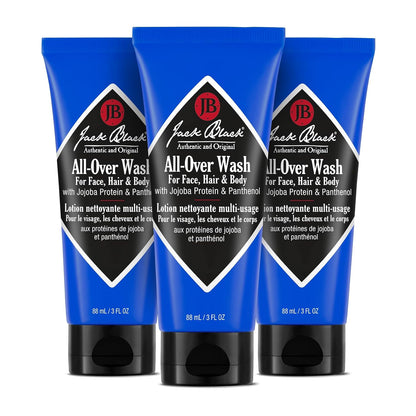 Jack Black All Over Wash Face, Body & Hair Cleanser, 3 x 90 ml