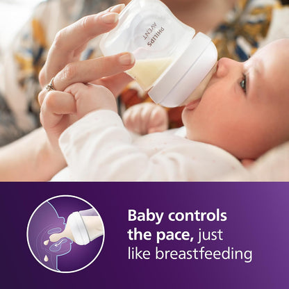 Philips Avent Natural Baby Bottles, Slow Flow, 4 oz (120 ml), Pack of 2 - view 2
