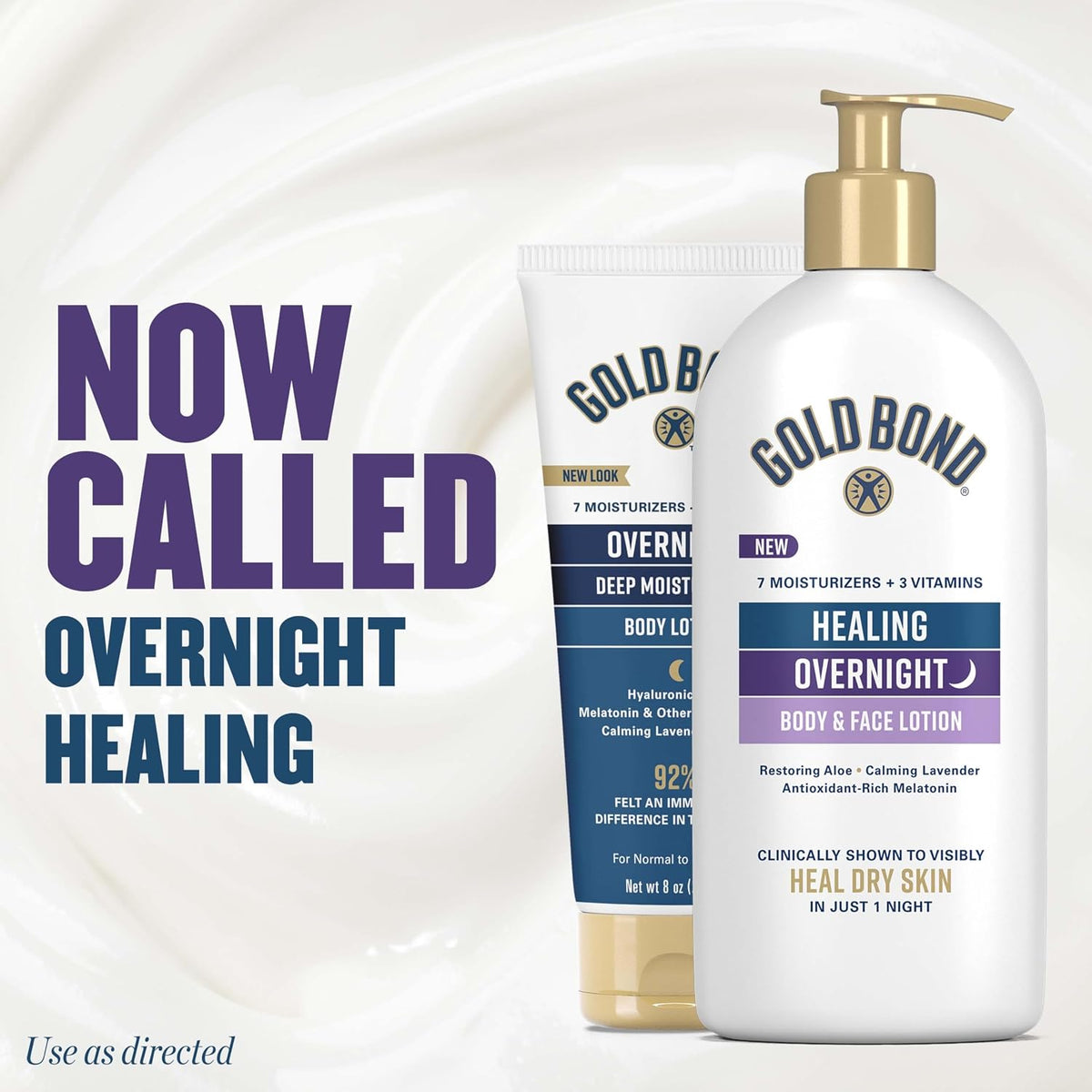 Gold Bond Healing Overnight Body & Face Lotion, Lavender Scent, 13 oz - view 2
