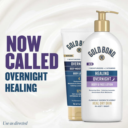 Gold Bond Healing Overnight Body & Face Lotion, Lavender Scent, 13 oz - view 2